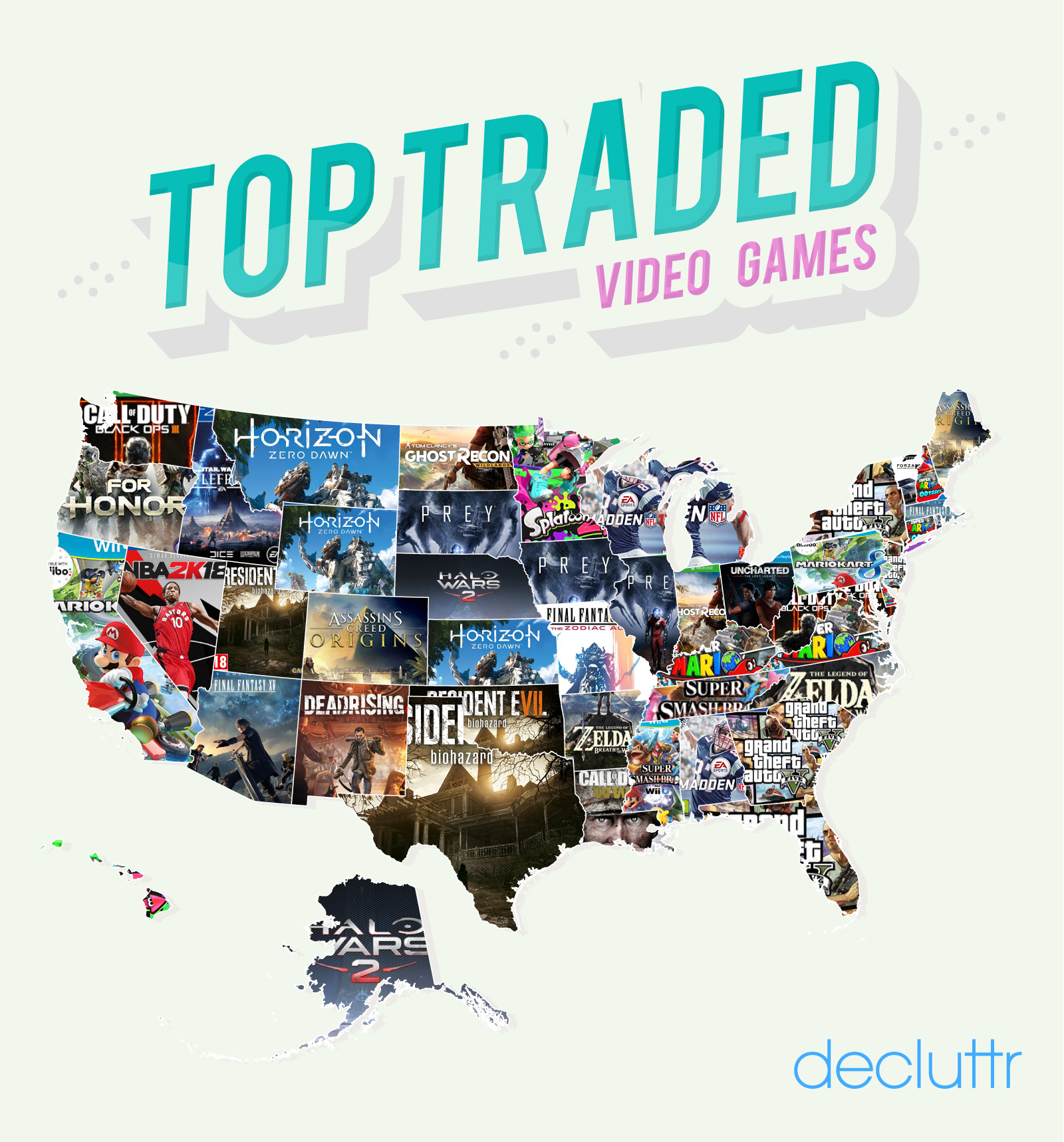 What is the most traded in game by state? | Decluttr Blog